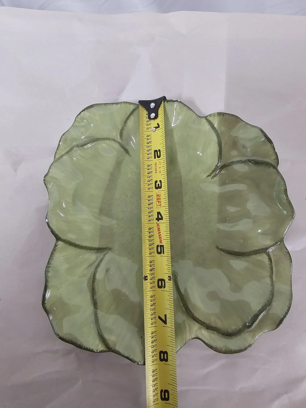 Vintage Pottery Barn Garden Collection Green Leaf Flower Petal Plate / Bowl